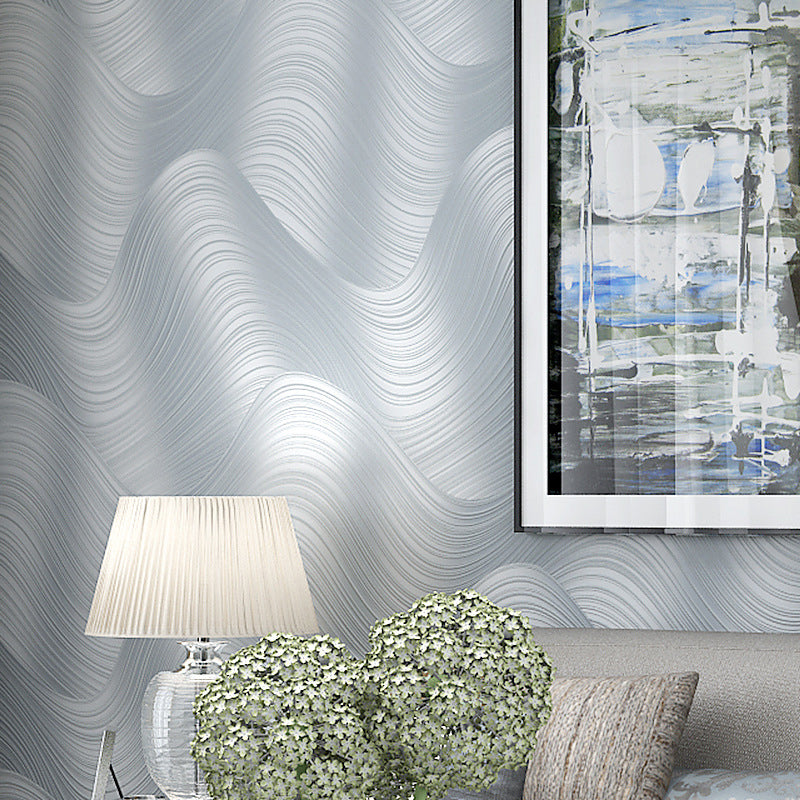 Non-Woven Fabric Wallpaper Rippling Abstract Pattern Smooth Wall Covering for Bedroom