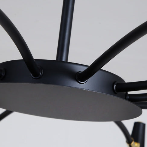 Lámpara de techo de araña negra/blanca 6/8 luces araña colgante de metal contemporánea