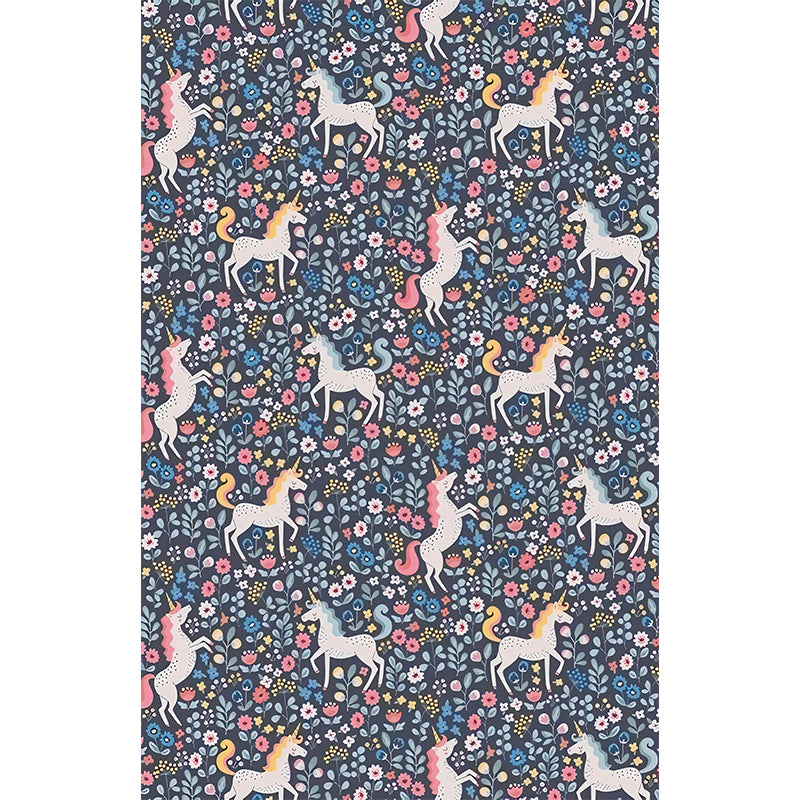 Unicorn in Wildflowers Wall Murals Contemporary Waterproof Living Room Wall Art, Custom Print