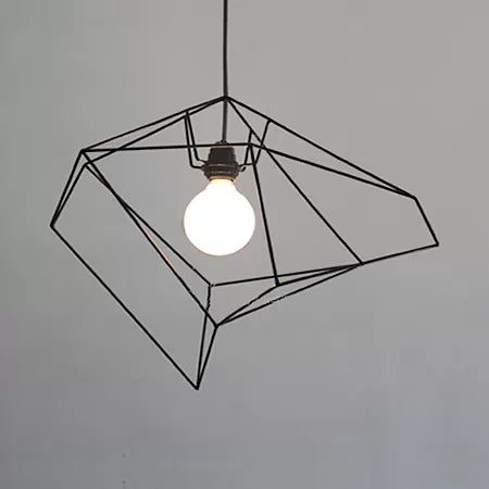 Simple 1 Light Suspension Light with Metal Shade Red/Yellow/Black Abstract Ceiling Pendant Light