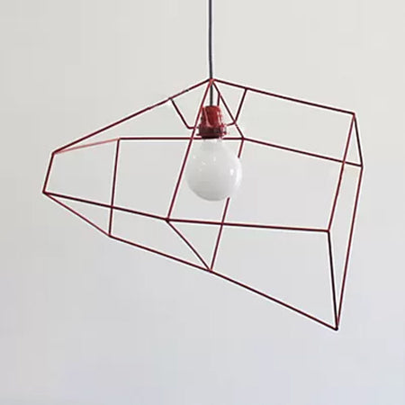 Simple 1 Light Suspension Light with Metal Shade Red/Yellow/Black Abstract Ceiling Pendant Light