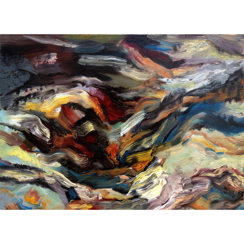 Abstract Brush Stroke Mural Wallpaper Modern Non-Woven Fabric Wall Art in Black-Brown