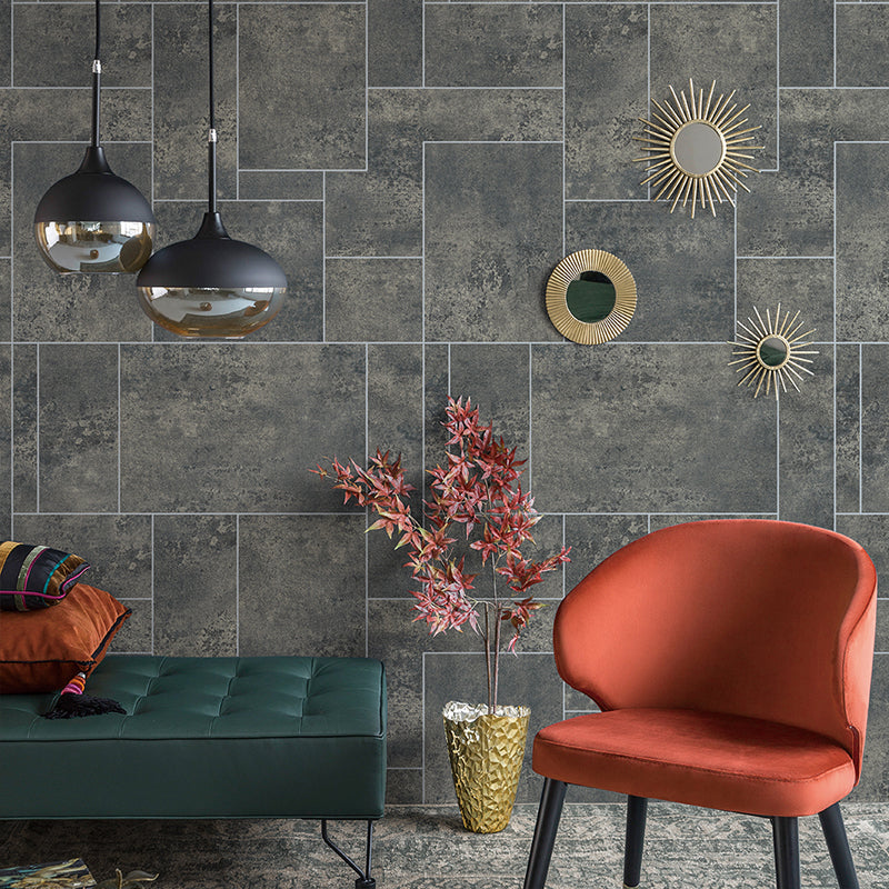 54.2-sq ft Marble Tile Wallpaper Dark Color Non-Woven Fabric Wall Covering, Unpasted