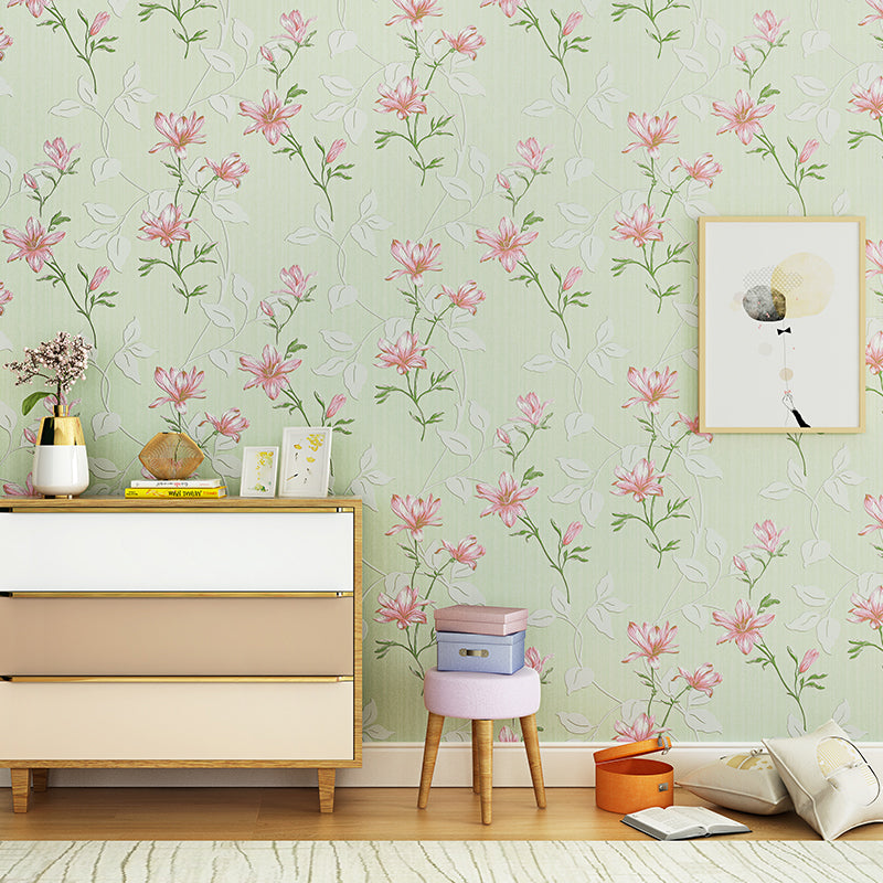 Papier peint Rust Lily Blossom pour mur d'accent 31' L x 20,5" W Décoration murale de couleur claire