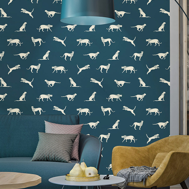 Papier peint léopard Animal scandinave, couleur vive, décoration murale Non collée pour la maison