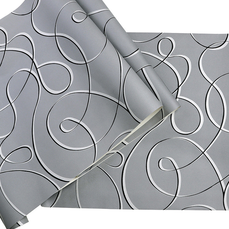 Modernist Swirl Patterned Wallpaper Pastel Color Unpasted Wall Art for Living Room