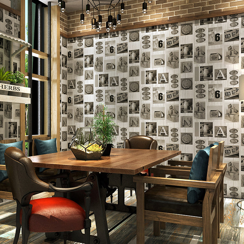 Cyberpunk Graffiti Wallpaper PVC Non-Pasted Light Color Wall Art for Dining Room