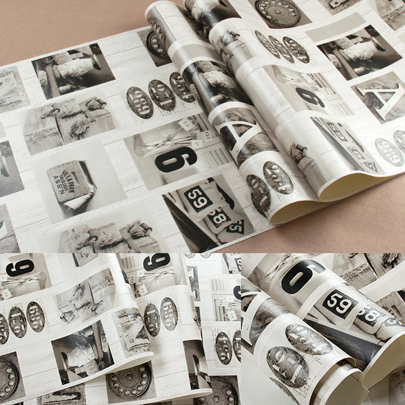 Cyberpunk Graffiti Wallpaper PVC Non-Pasted Light Color Wall Art for Dining Room