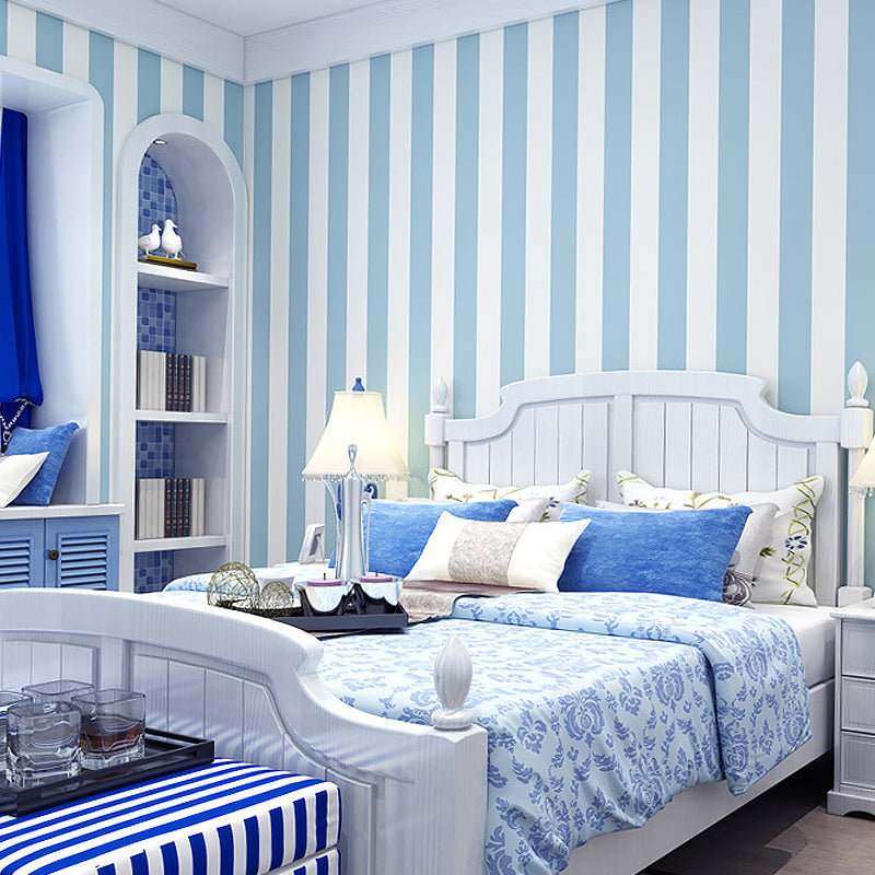 Removable Adhesive Stripe Wallpaper Roll 28.5-sq ft Mediterranean Wall Art for Kids Bedroom,