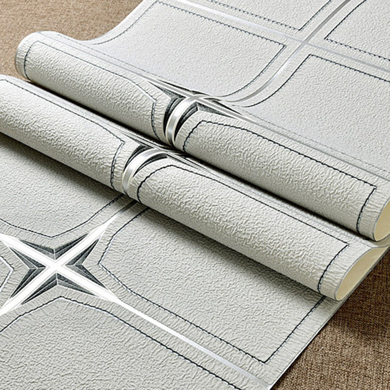 Behang Faux Check Tile Pastelkleur Hedendaags Flock Wanddecoratie voor eetkamer