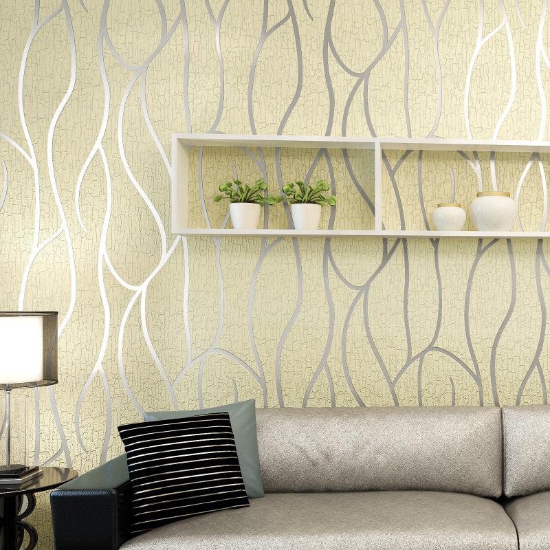 Textured Wall Covering Abstract Pastel Color Contemporary Flock Wallpaper for Bedroom