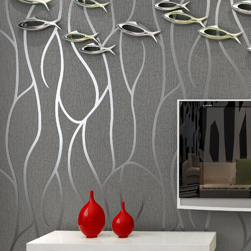 Textured Wall Covering Abstract Pastel Color Contemporary Flock Wallpaper for Bedroom