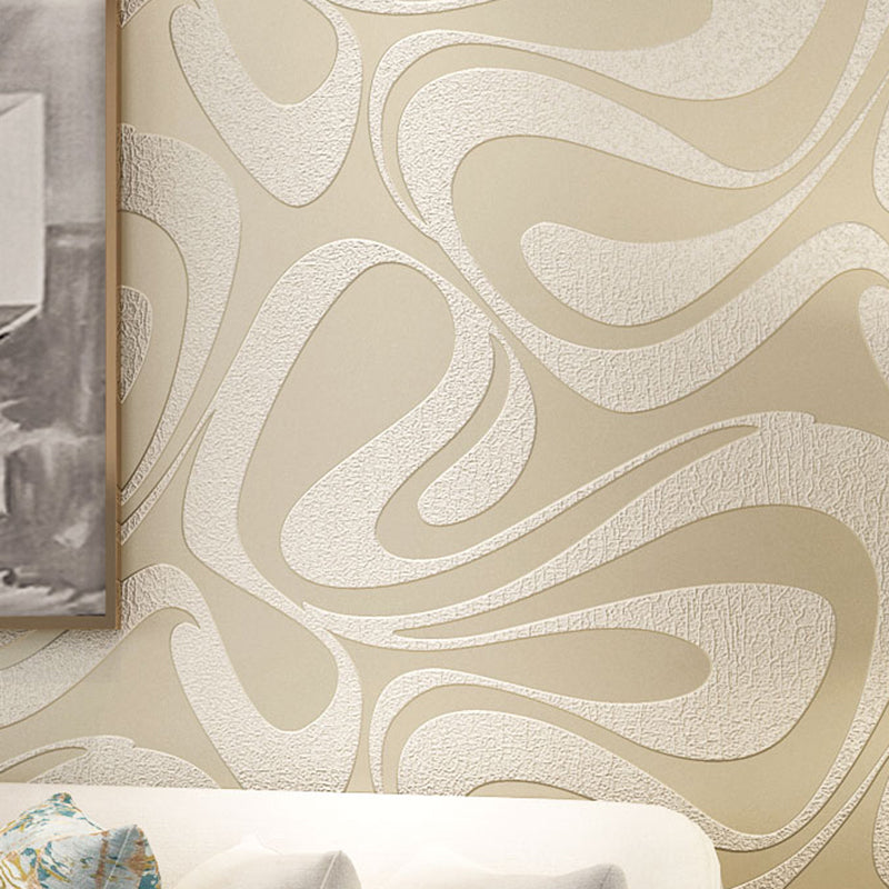 57.1-sq ft Dark Color Flock Wallpaper Seamless Curves Moisture Resistant Wall Decor