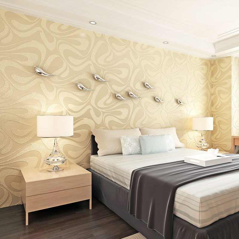 57.1-sq ft Dark Color Flock Wallpaper Seamless Curves Moisture Resistant Wall Decor