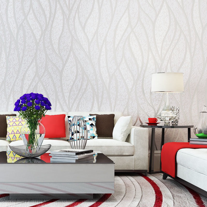 Minimalist 57.1-sq ft Wall Art Curvaceous Non-Pasted Wallpaper in Soft Color for Living Room