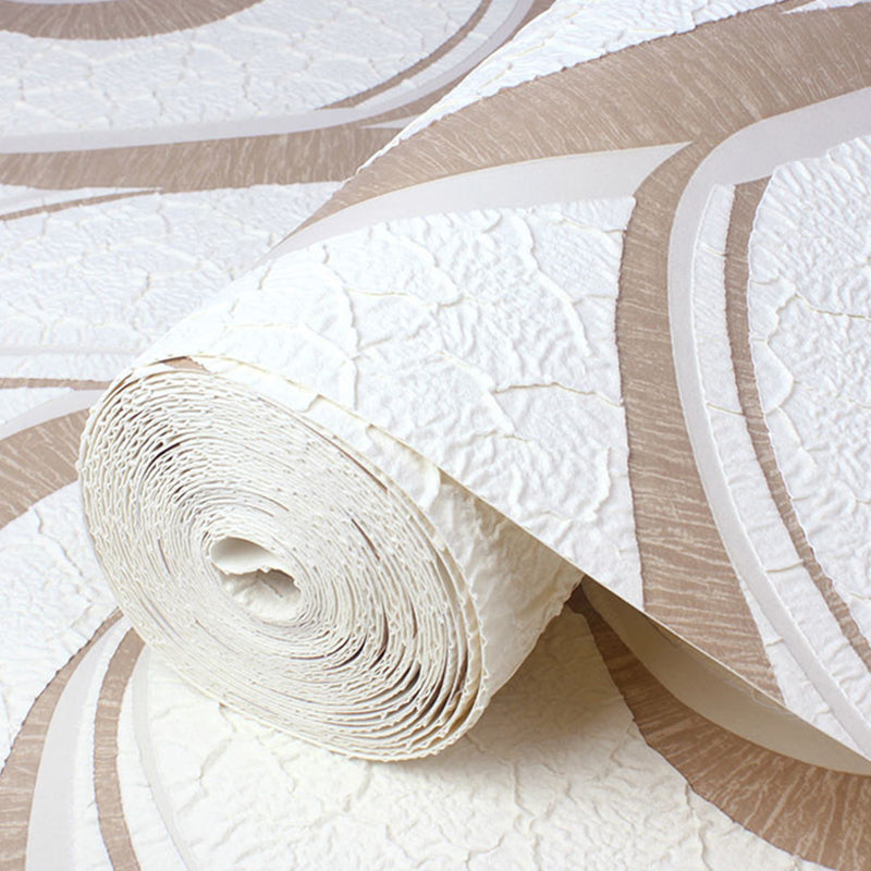 Non-Woven Wall Art Scroll Abstract Pattern Textured Wallpaper Roll in Dark Color