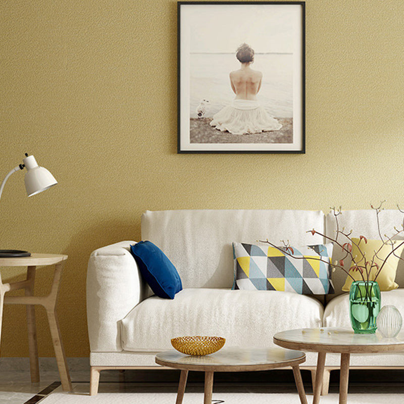 Papier peint floqué de couleur pastel, 54,2 pieds carrés, art mural uni résistant à l'humidité pour la décoration