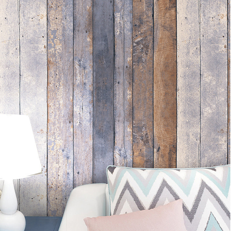 Behangrol Rustiek teruggewonnen houten plank Veelkleurige wanddecoratie voor kinderslaapkamer