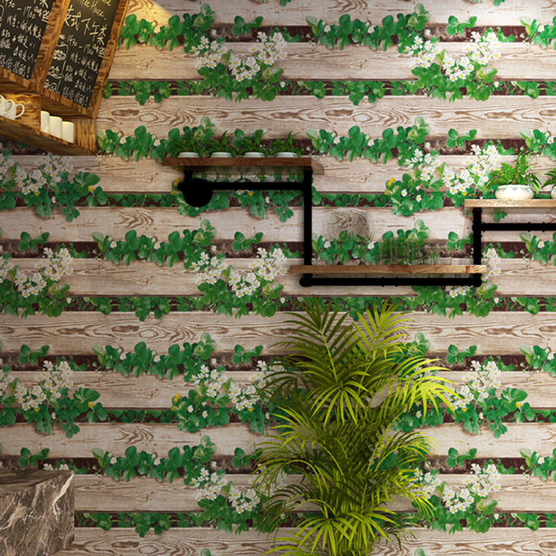 Country 57.1-sq ft Wall Art Picket Fence and Plant Moisture Resistant Wallpaper Roll in Bright Color