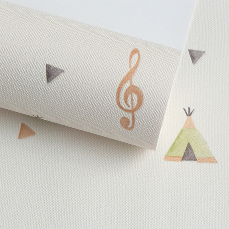 Neuartige Kindertapetenrolle mit Musiknotenmuster, sanfte Farbwanddekoration für das Spielzimmer