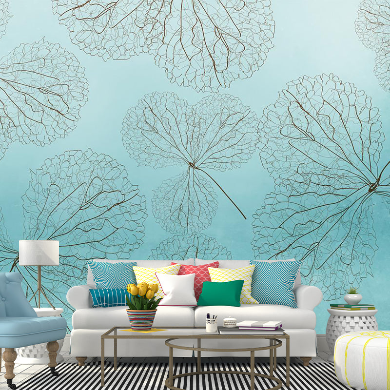 Non-Woven Fabric Waterproof Murals Wallpaper Modern Style Leaves Vine Wall Covering
