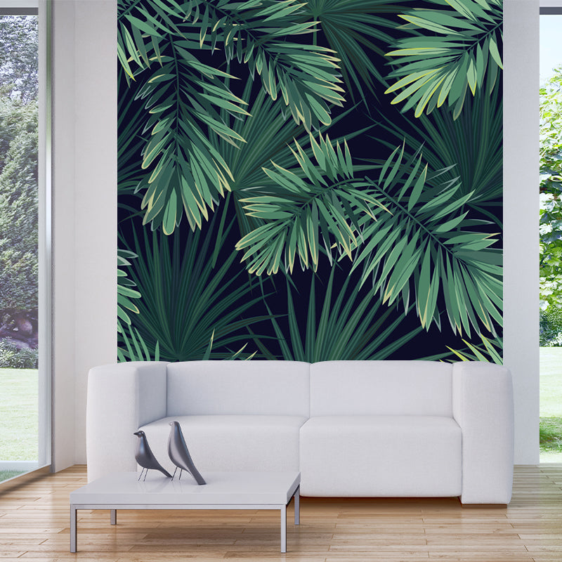 Green Areca Palm Leaves Murals Wallpaper Waterproof Tropix Bedroom Wall Covering
