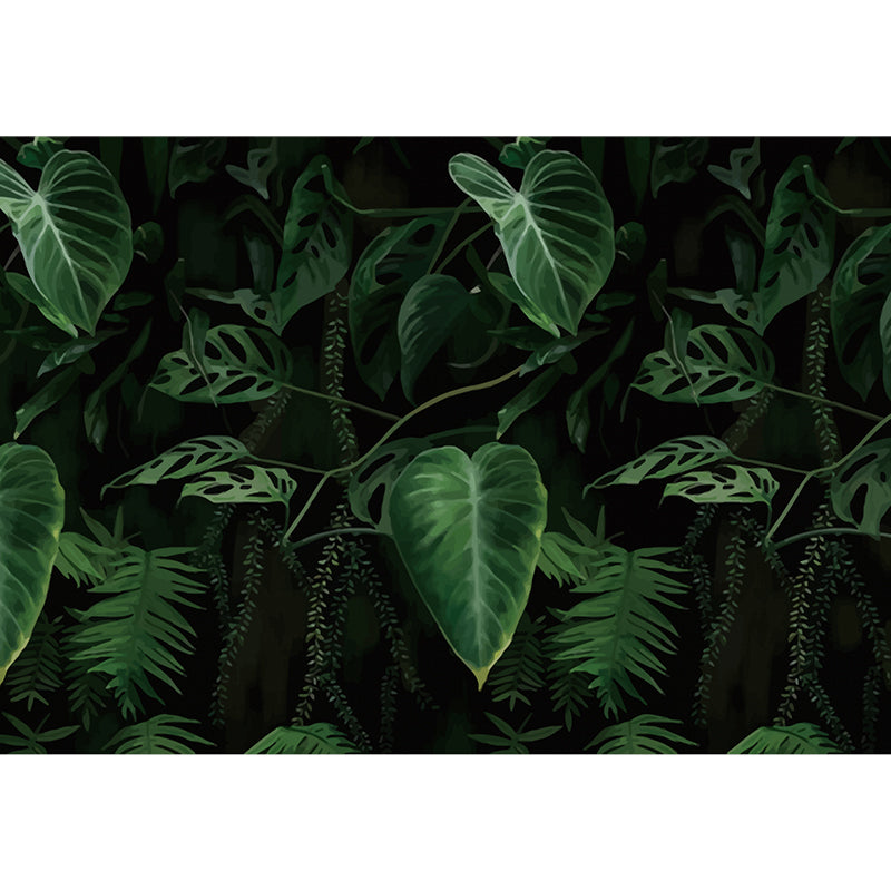 Tropical Elephant Ear Plant Murals Decal Green Leaves Wall Covering for Home Gallery