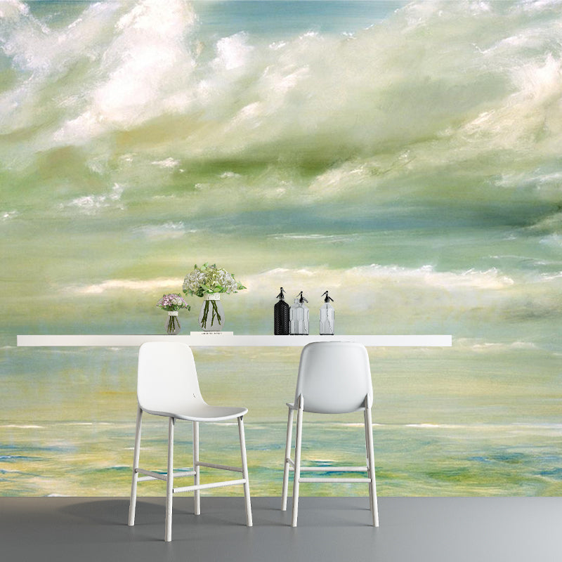 Photography Cloudy Sea Mural Decal Large Wall Decor for Living Room, Custom Size Available