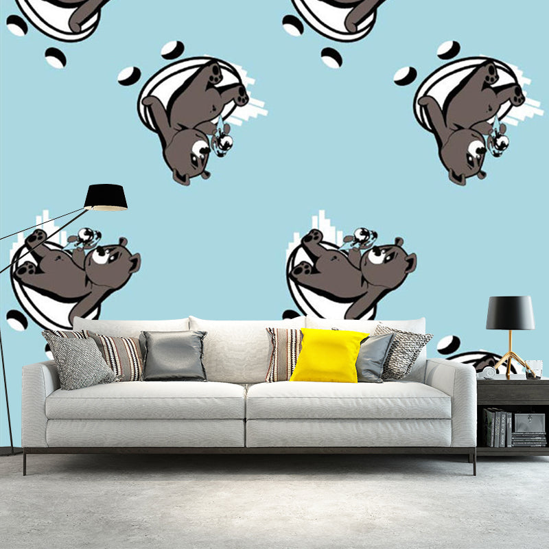 Autocollant mural ours de couleur Pastel, pour décoration de maison, Style dessin animé, chambre de garçons, Art mural