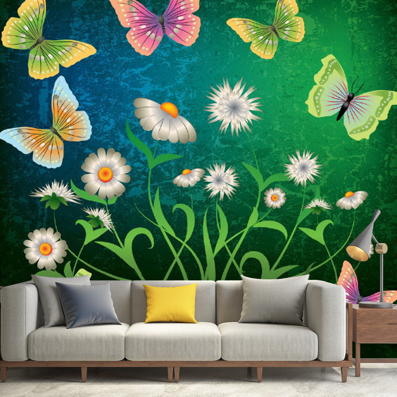 Romantic Butterfly and Flower Murals for Children Bedroom Adventure Wall Decor, Full Size