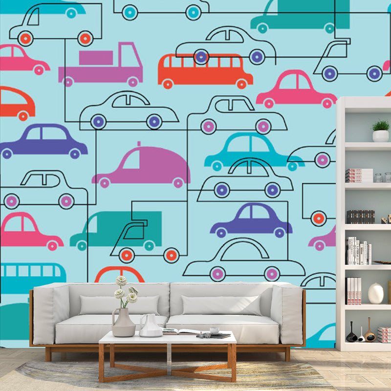 Whole Cars Murals for Wall Children Art Non-Woven Wall Decor for Home, Personalised Size