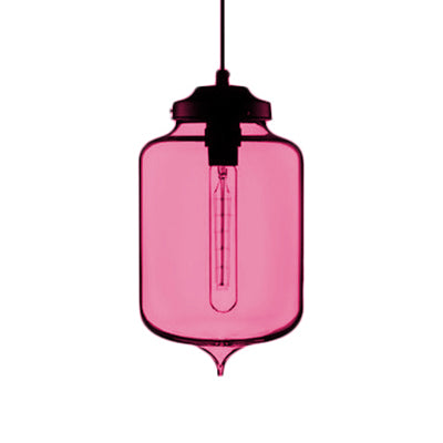 Teardrop Pendant Lighting in Modern Style Glass 1 Light Red/Brown/Blue Hanging Light