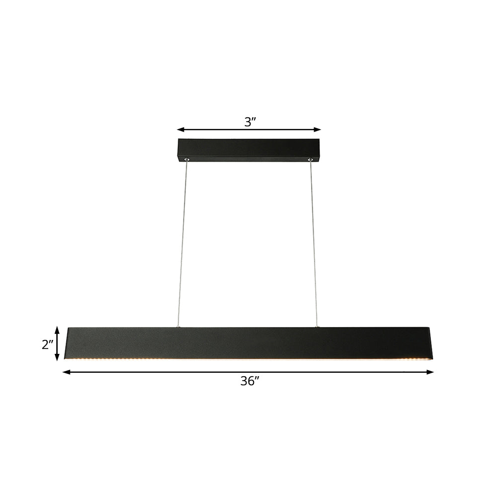 36"/47" Wide Blade Pendant Light Fixture Modern Black LED Hanging Ceiling Light for Dining Room in Warm/White