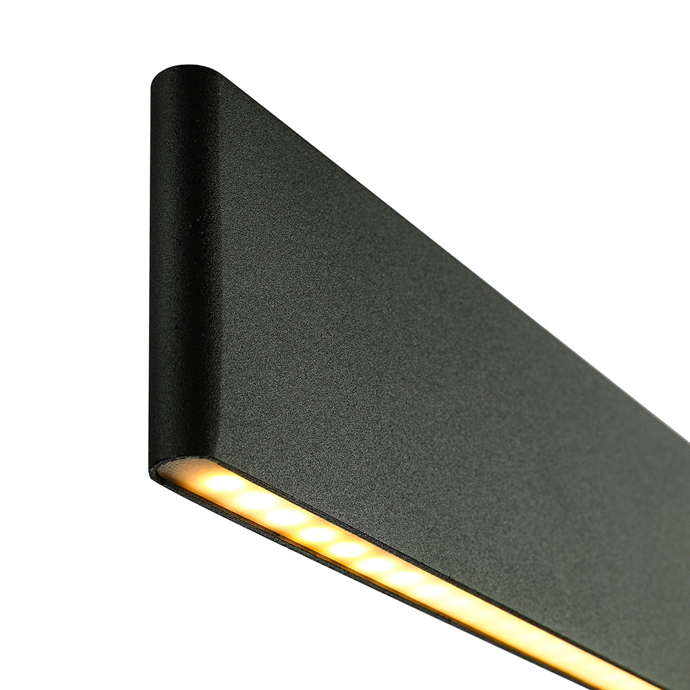 36"/47" Wide Blade Pendant Light Fixture Modern Black LED Hanging Ceiling Light for Dining Room in Warm/White