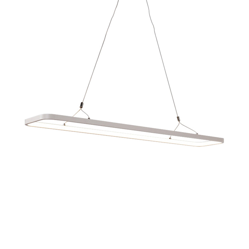 Colgante de suspensión de cocina lineal acrílico 39 "/47" LED de techo simple de ancho de ancho sobre isla con luz cálida/blanca