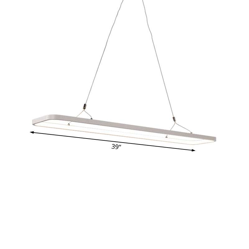 Colgante de suspensión de cocina lineal acrílico 39 "/47" LED de techo simple de ancho de ancho sobre isla con luz cálida/blanca