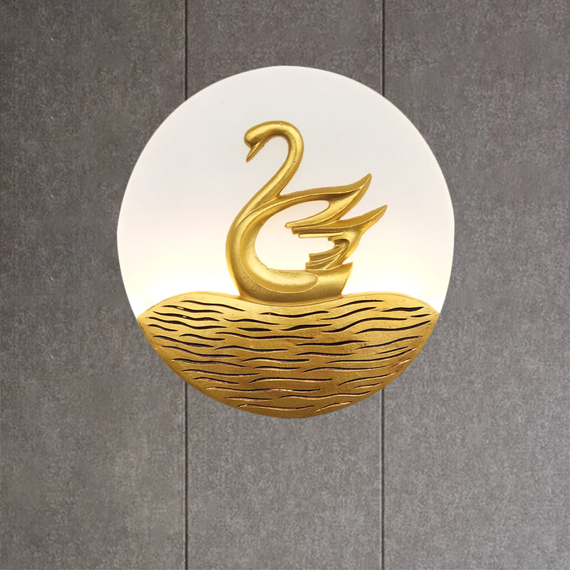 Circular acrylique Swan Mur à motifs légers chinois LED Mur mural mural pour le couloir