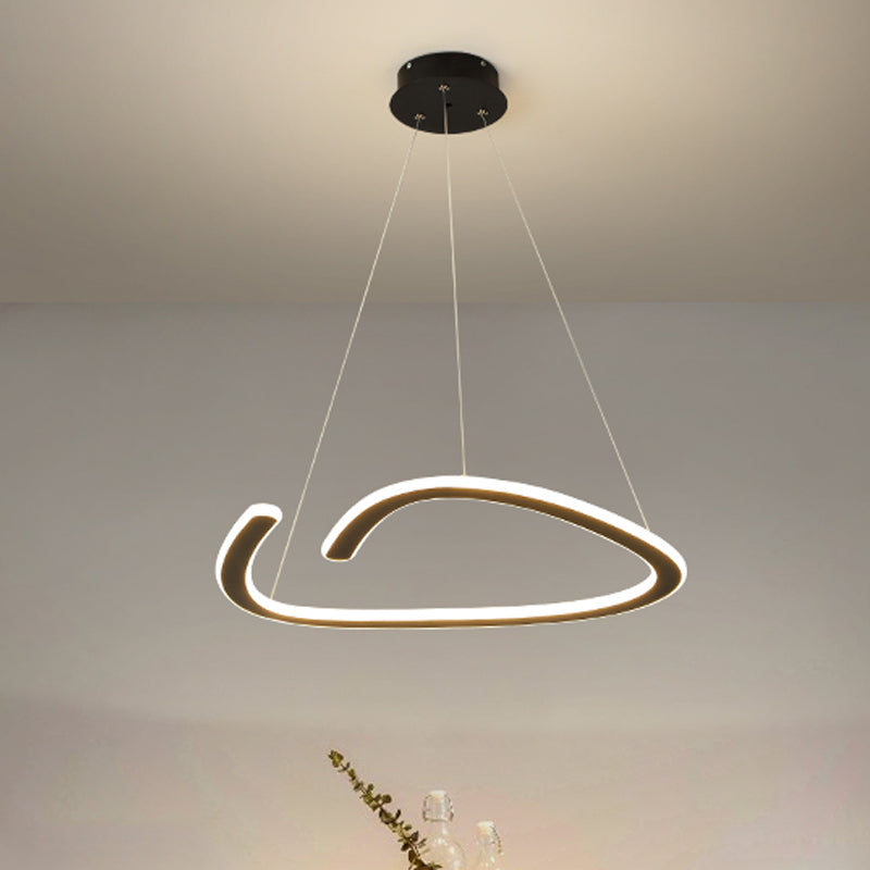 Schwarz getrennte Dreieck Kronleuchter Einfachheit LED Metallic Suspension Light in Weiß/warmes Licht
