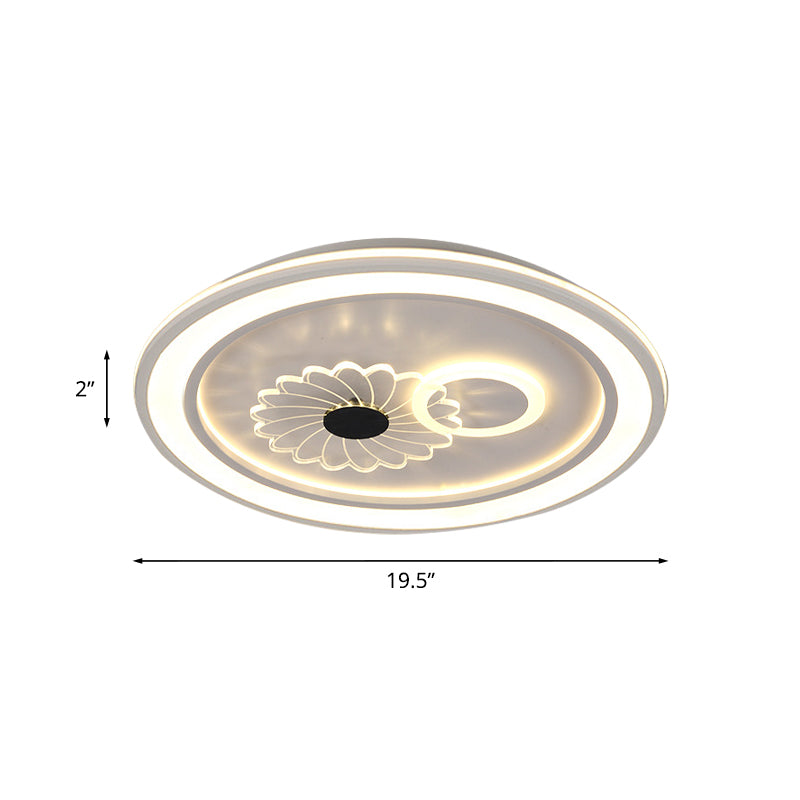 Illuminazione da incasso a LED per camera da letto Lampada da incasso contemporanea con finitura bianca con paralume acrilico rotondo