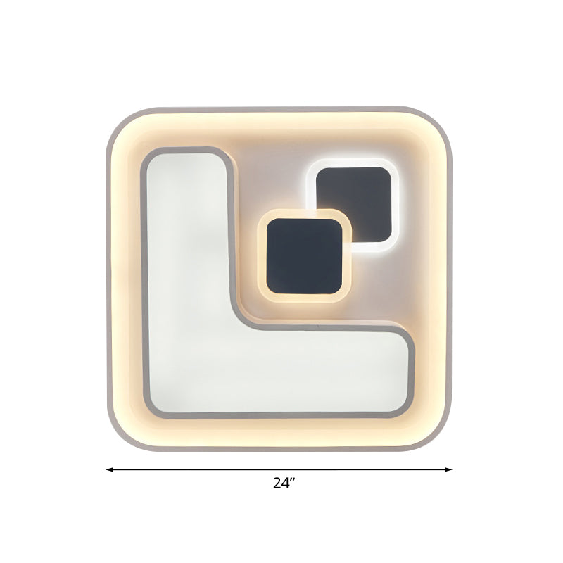 Lampada da incasso quadrata metallica Illuminazione modernista a LED bianca da incasso per camera da letto