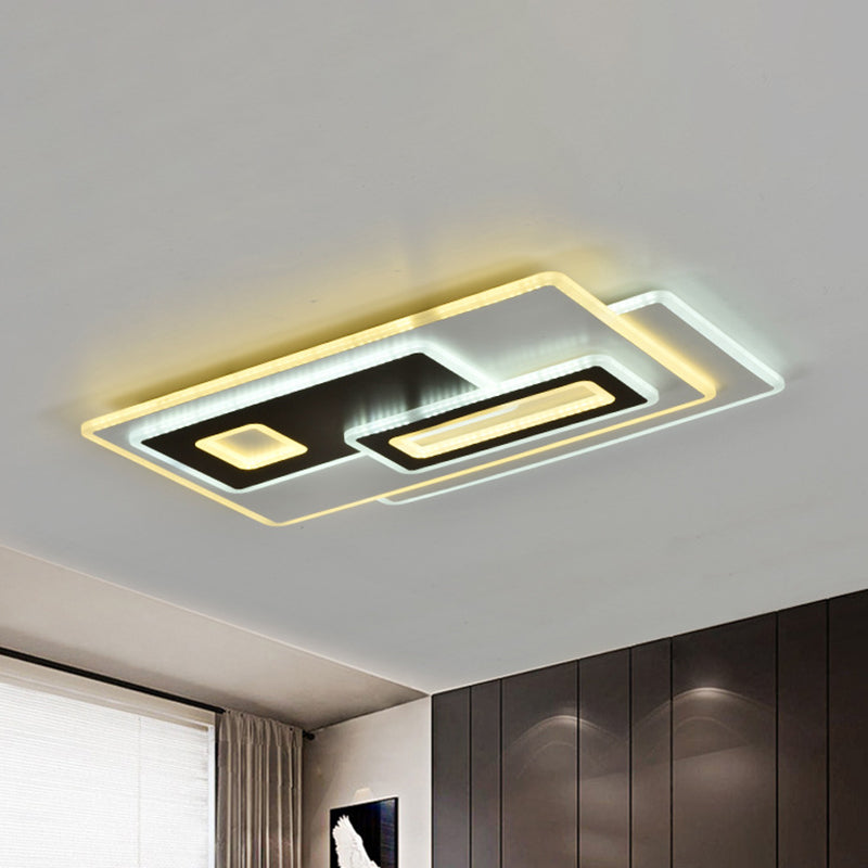 Runde/ovale/rechteckige Einbauleuchte Modernismus-Acryl-LED-Schlafzimmer-Panel Unterputzmontage in Schwarz und Weiß