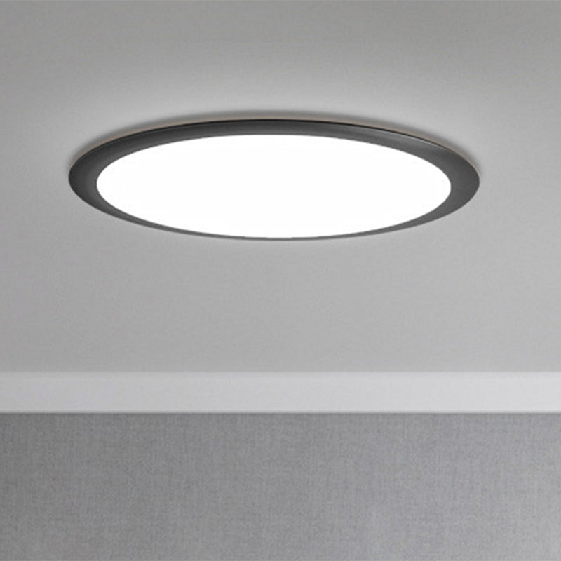 Apparecchio metallico rotondo montato a soffitto Illuminazione minimalista a LED nera a incasso in luce bianca/calda, diametro 16,5"/20,5"/24,5"