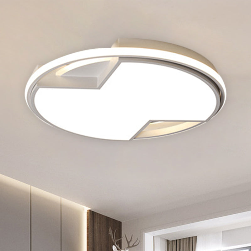 16,5"/20,5" W Apparecchio per montaggio ad incasso rotondo bianco Moderno LED metallico a soffitto a incasso in luce bianca/calda per camera da letto