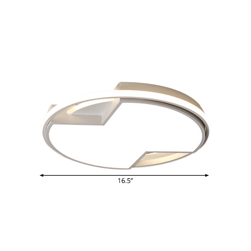 16,5"/20,5" W Apparecchio per montaggio ad incasso rotondo bianco Moderno LED metallico a soffitto a incasso in luce bianca/calda per camera da letto