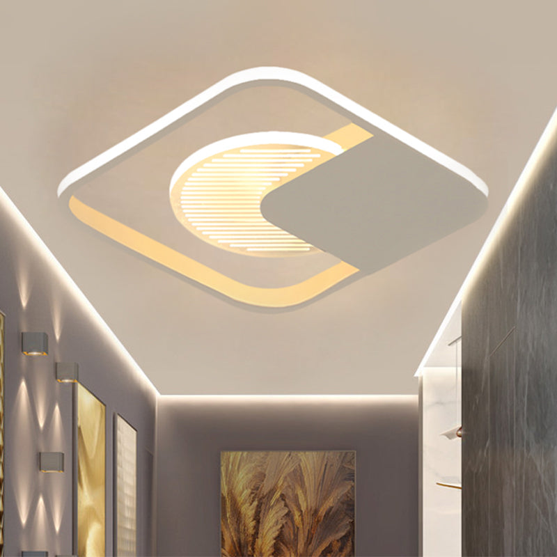 Modernistische weiß/schwarze LED-Einbauleuchte mit quadratischem Metallrahmen und weißem/warmem Licht