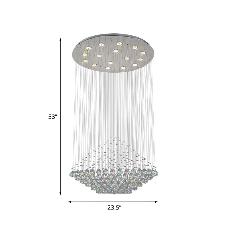 Orbes cristallins à facettes LED multi-pendentif moderne élégant chromé en forme de diamant plafond plafond de suspension