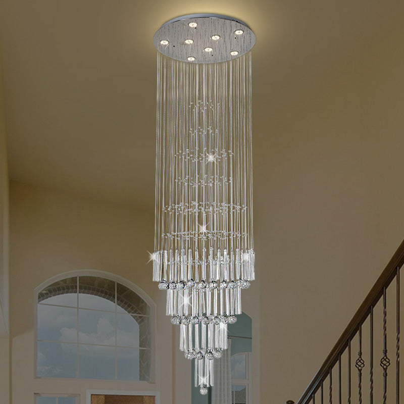 Tiers conico a LED a pendente modernista modernista cristallo cristallo pendolo per soggiorno