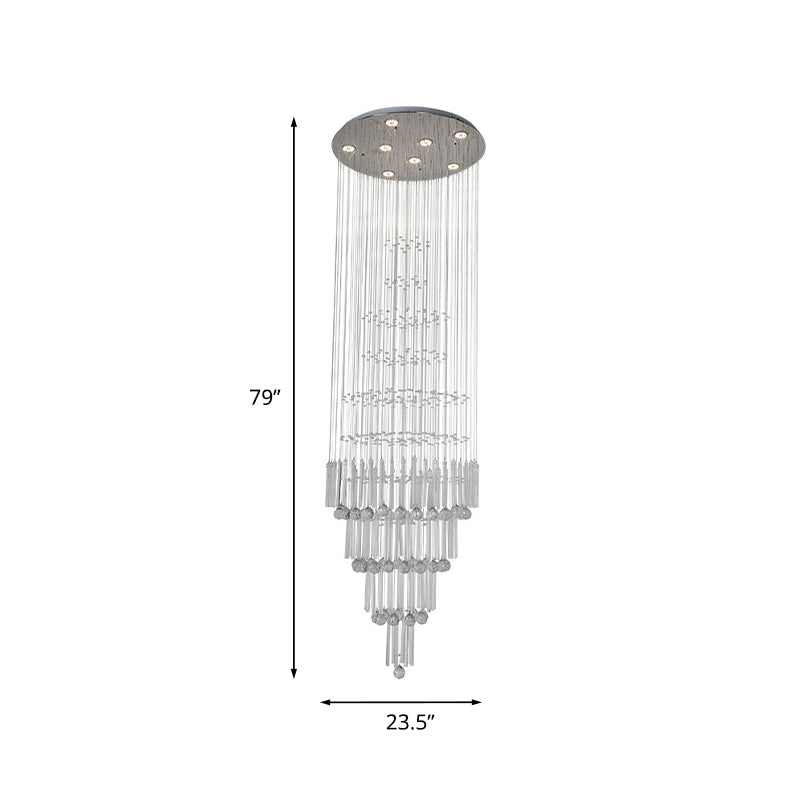 Tiers conico a LED a pendente modernista modernista cristallo cristallo pendolo per soggiorno