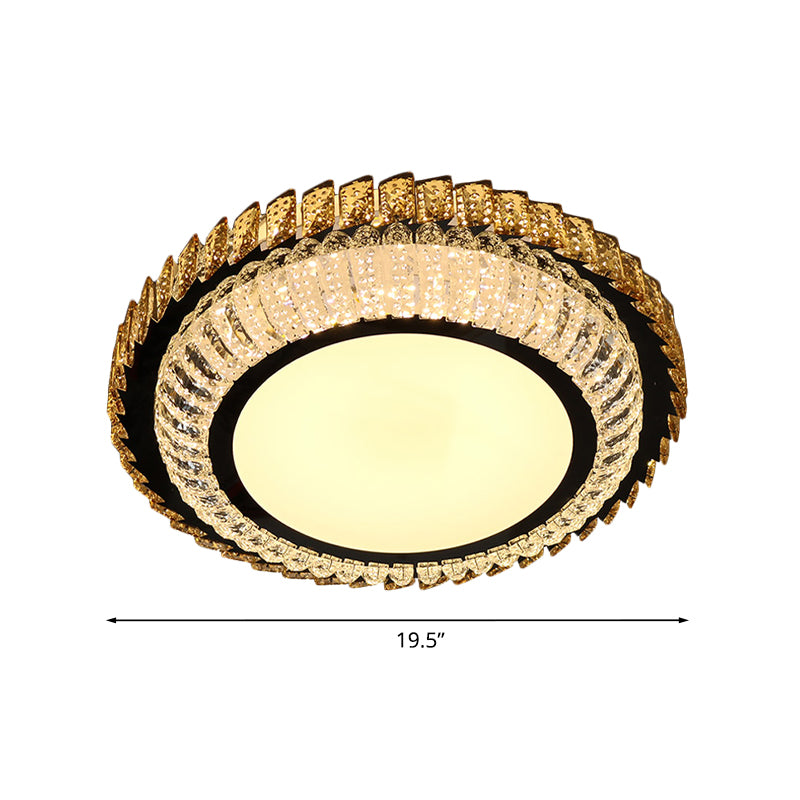 Crystal Round Massimale Flush Monte Semplicità Camera LED Flush Montato Lampada in Acciaio inossidabile