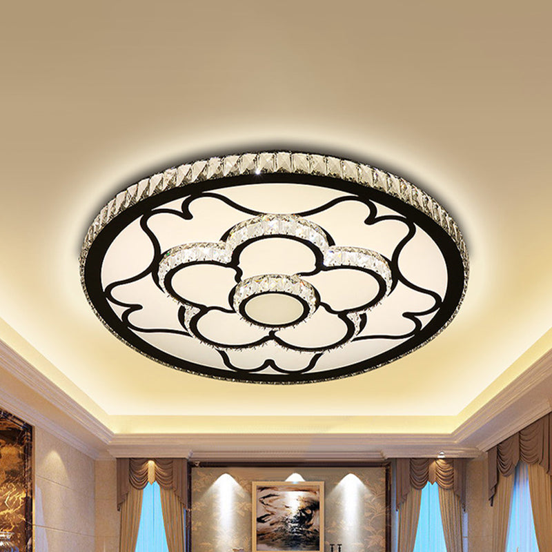 Floral LED Flush Decken Licht Modernist Edelstahl Eingelegte Kristall Flush Mount Licht